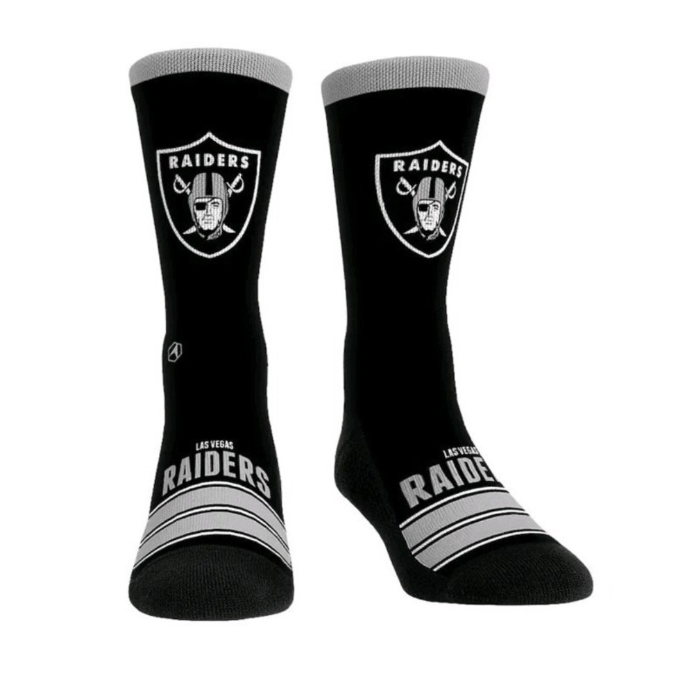 Rock Em LAS VEGAS RAIDERS NFL MEN'S TEAM COLOR CREW SOCKS Small 6-8.5